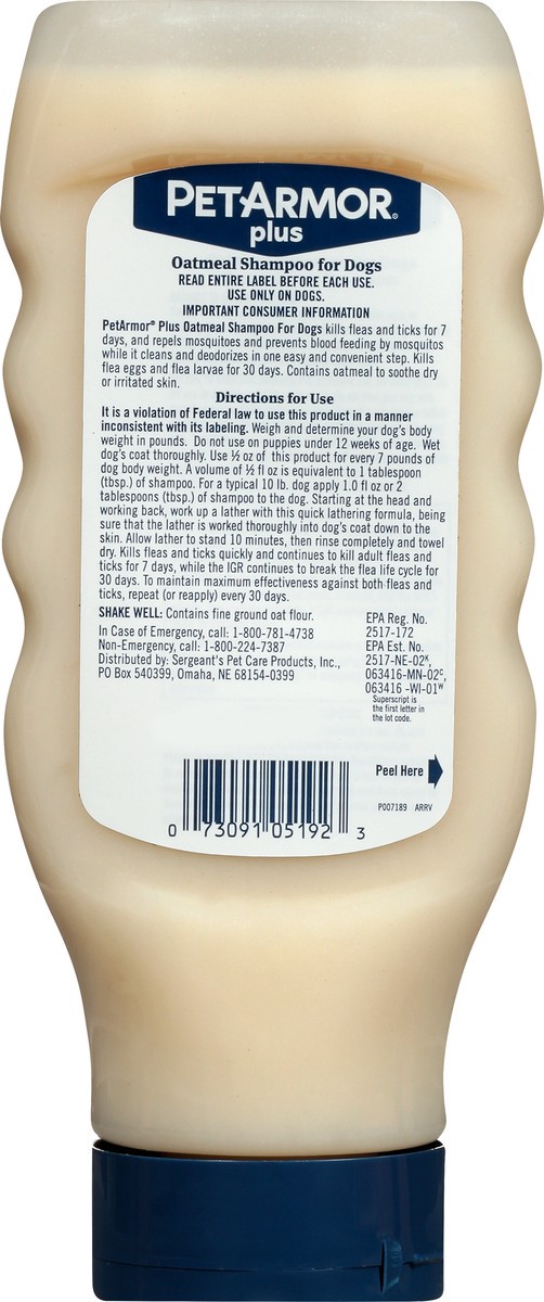 slide 8 of 9, PetArmor Plus F&T Shmpoo Dog Oatml 18OZ, 18 fl oz
