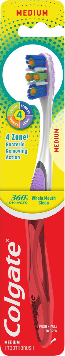 slide 7 of 7, Colgate 360° Advanced 4 Zone Toothbrush, Medium, 1 ct