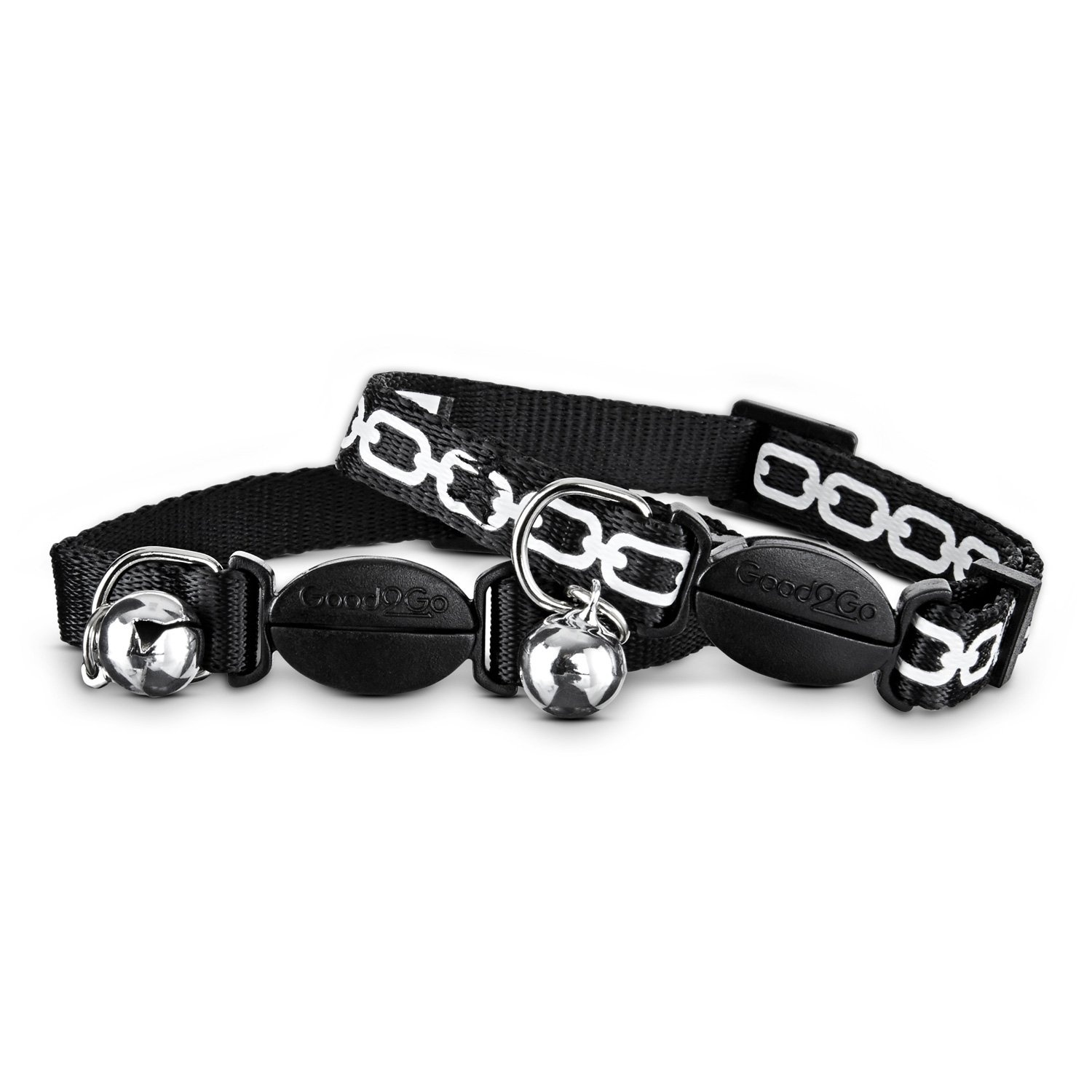 slide 1 of 1, Good2Go Black Link Breakaway Cat Collars, 1 ct