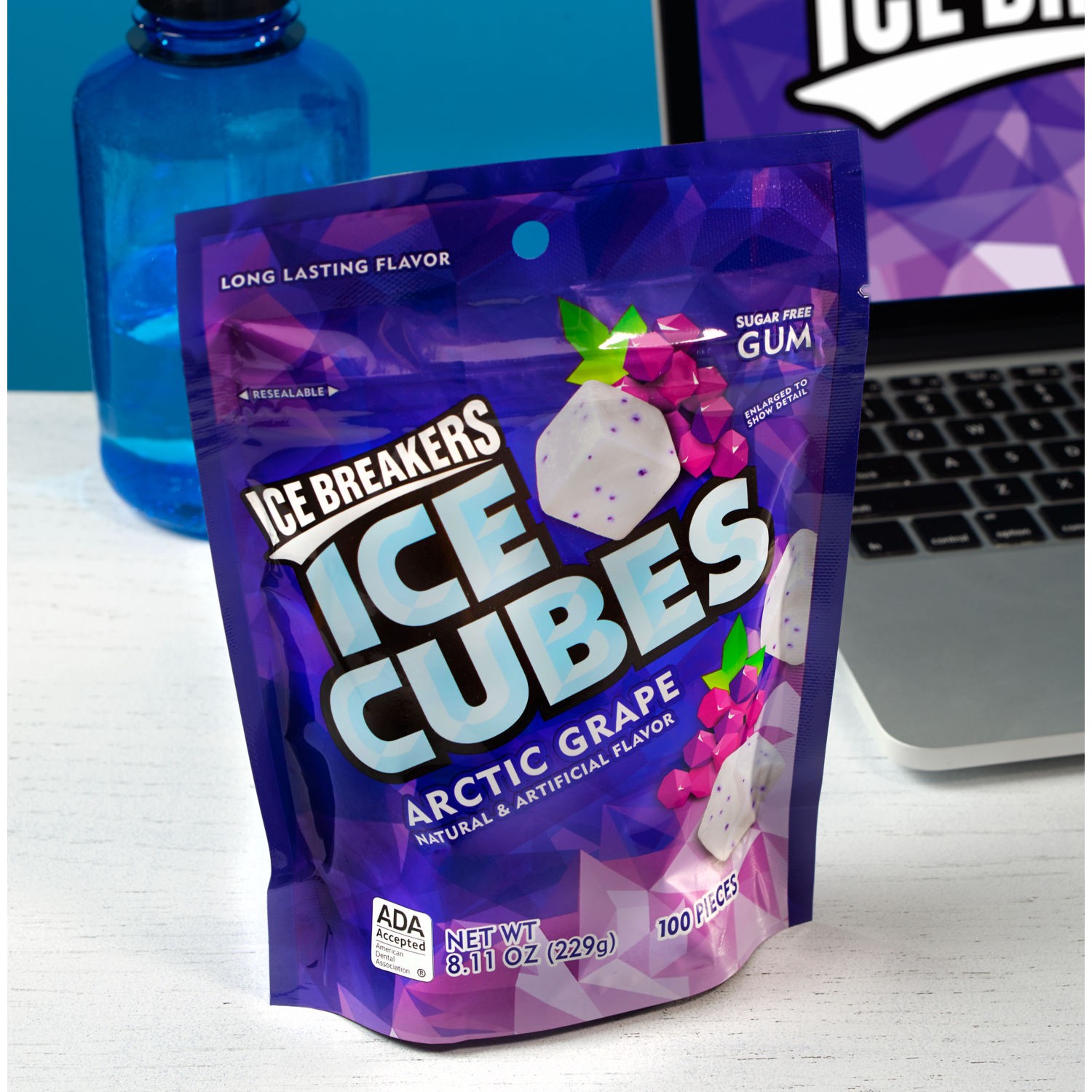 slide 8 of 9, Ice Breakers Gum, Sugar Free, Arctic Grape, 100 ct