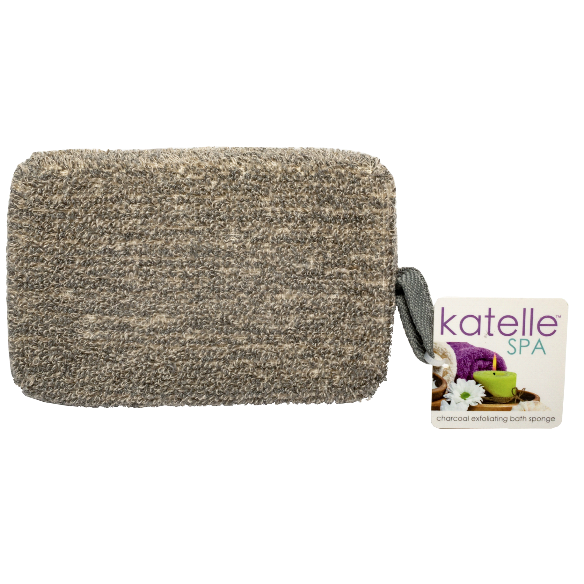 slide 1 of 5, Katelle Charcoal Exfoliating Bath Sponge, 1 ct