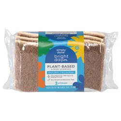 Simply Done Bright Day Plant-Based Scrub Sponges 3 ea