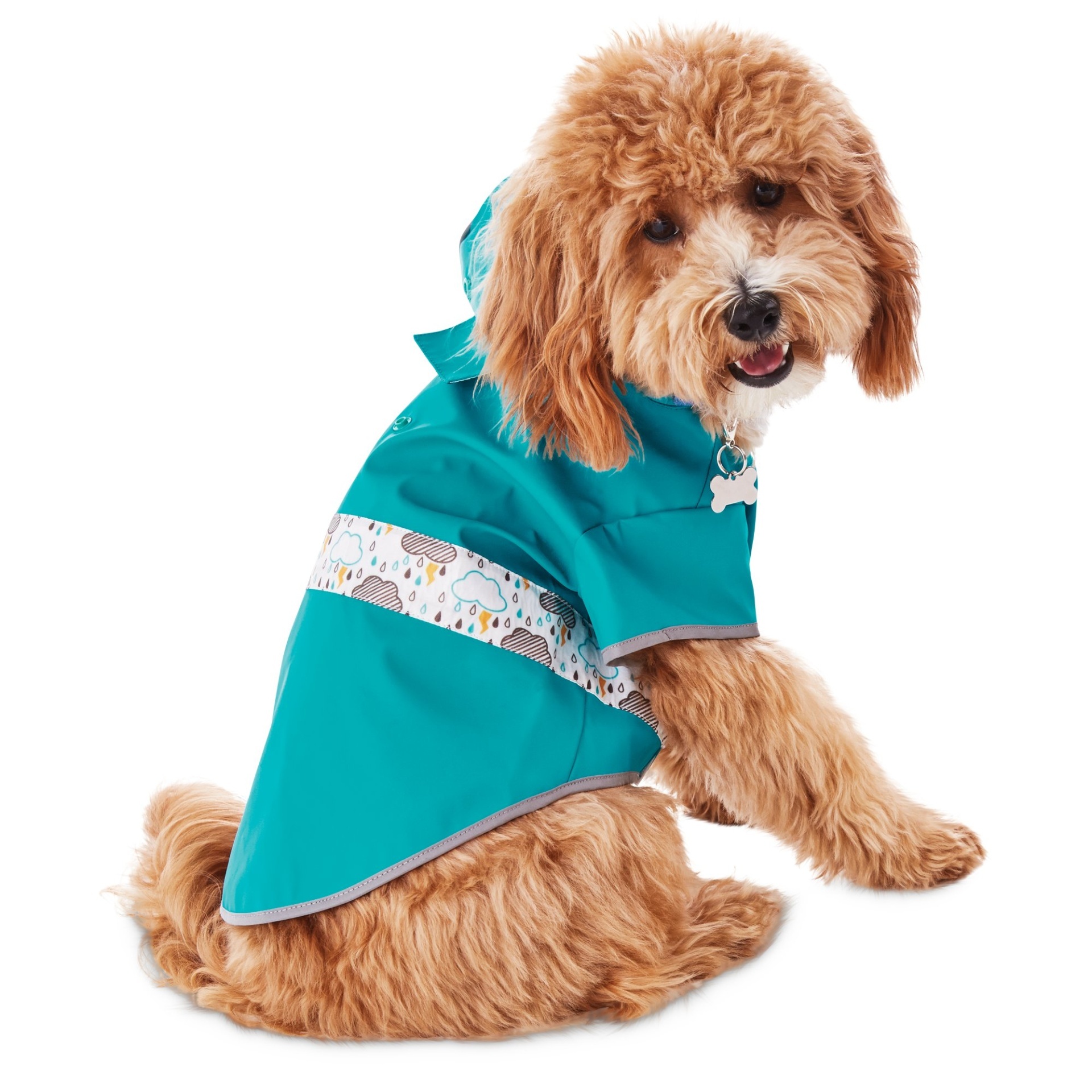 slide 1 of 1, Good2Go Reversible Dog Raincoat in Blue, MED