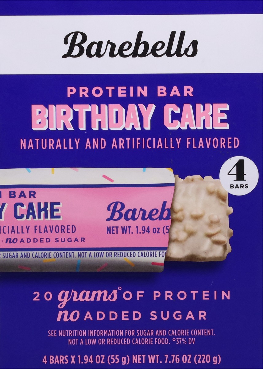 slide 3 of 13, Barebells - 20g Protein Bar Birthday Cake (4 Count), 