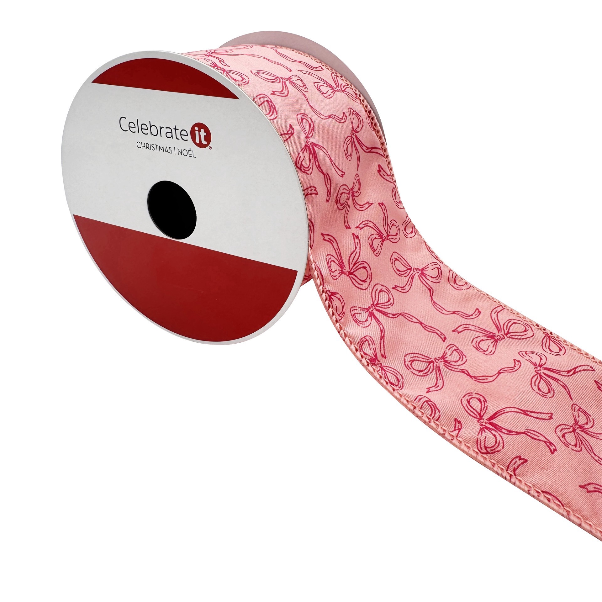 slide 2 of 3, 2.5" X 20ft. Holly Jolly Bows Wired Ribbon By Celebrate It, 2.5 in x 20 ft