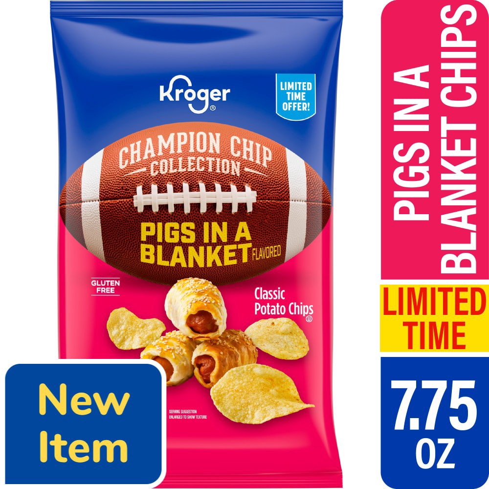 slide 1 of 1, Kroger® Pigs in a Blanket Flavored Classic Potato Chips, 7.75 oz, 7.75 oz