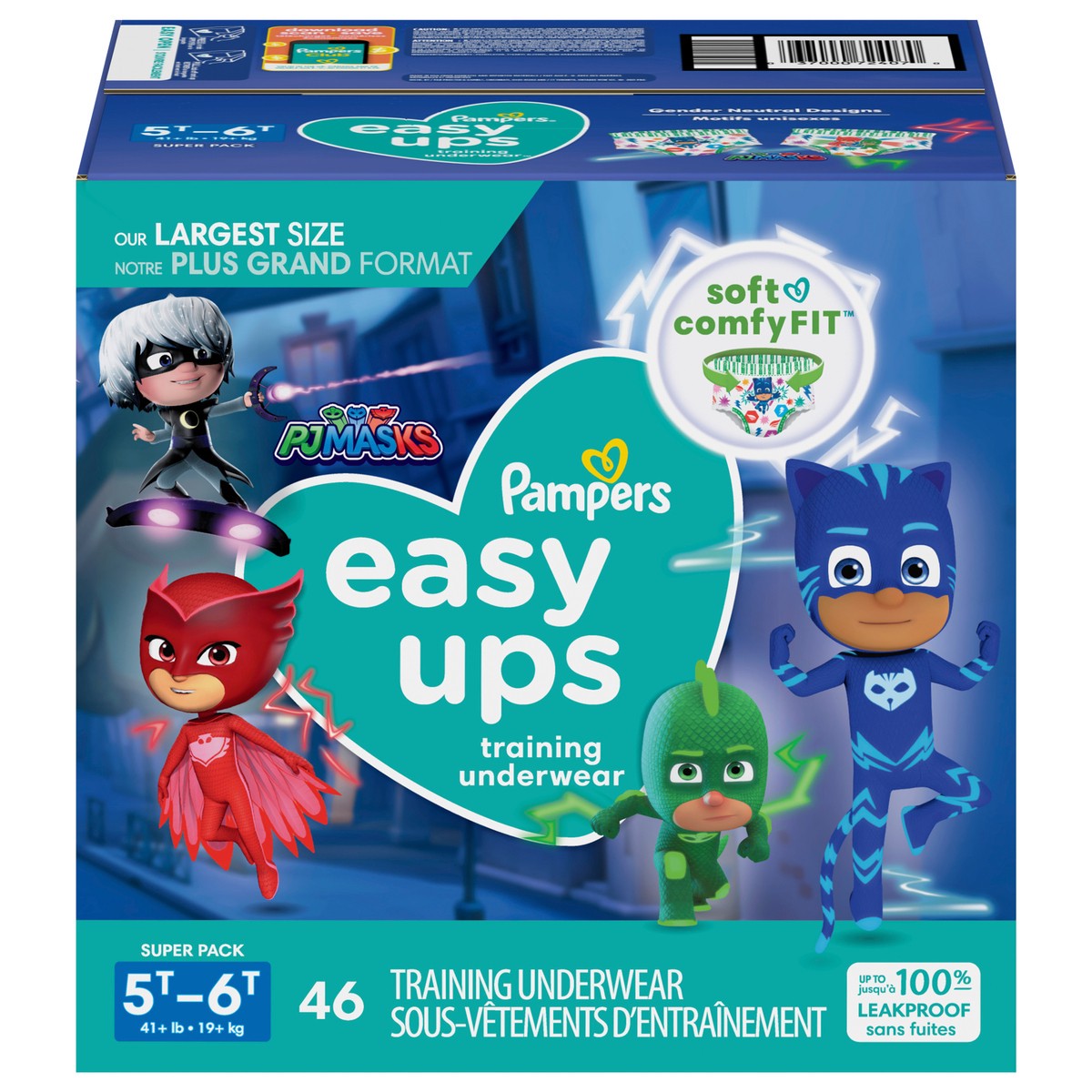 slide 3 of 9, Pampers Easy Ups Training Underwear Boys Size 7 5T6T, 46 Count, 46 ct