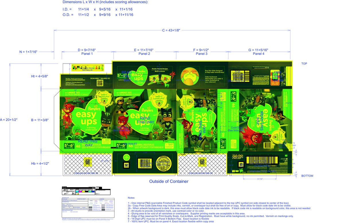 slide 9 of 9, Pampers Easy Ups Training Underwear Boys Size 7 5T6T, 46 Count, 46 ct