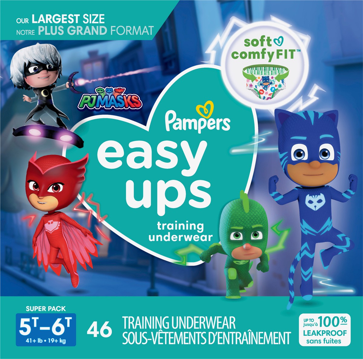 slide 6 of 9, Pampers Easy Ups Training Underwear Boys Size 7 5T6T, 46 Count, 46 ct