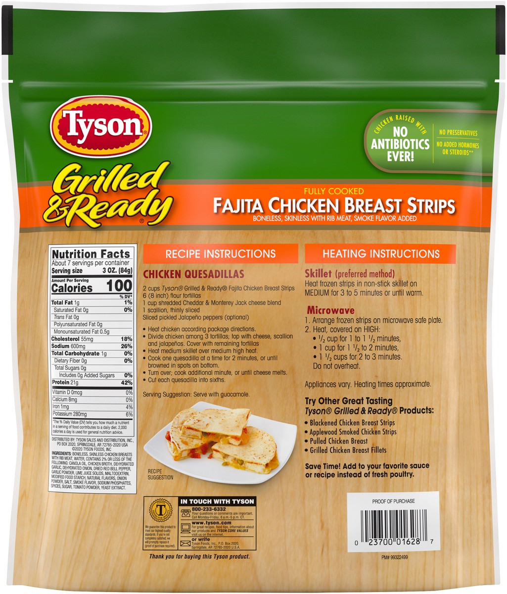 slide 7 of 7, Tyson Fajita Chicken Breast Strips, 22 oz