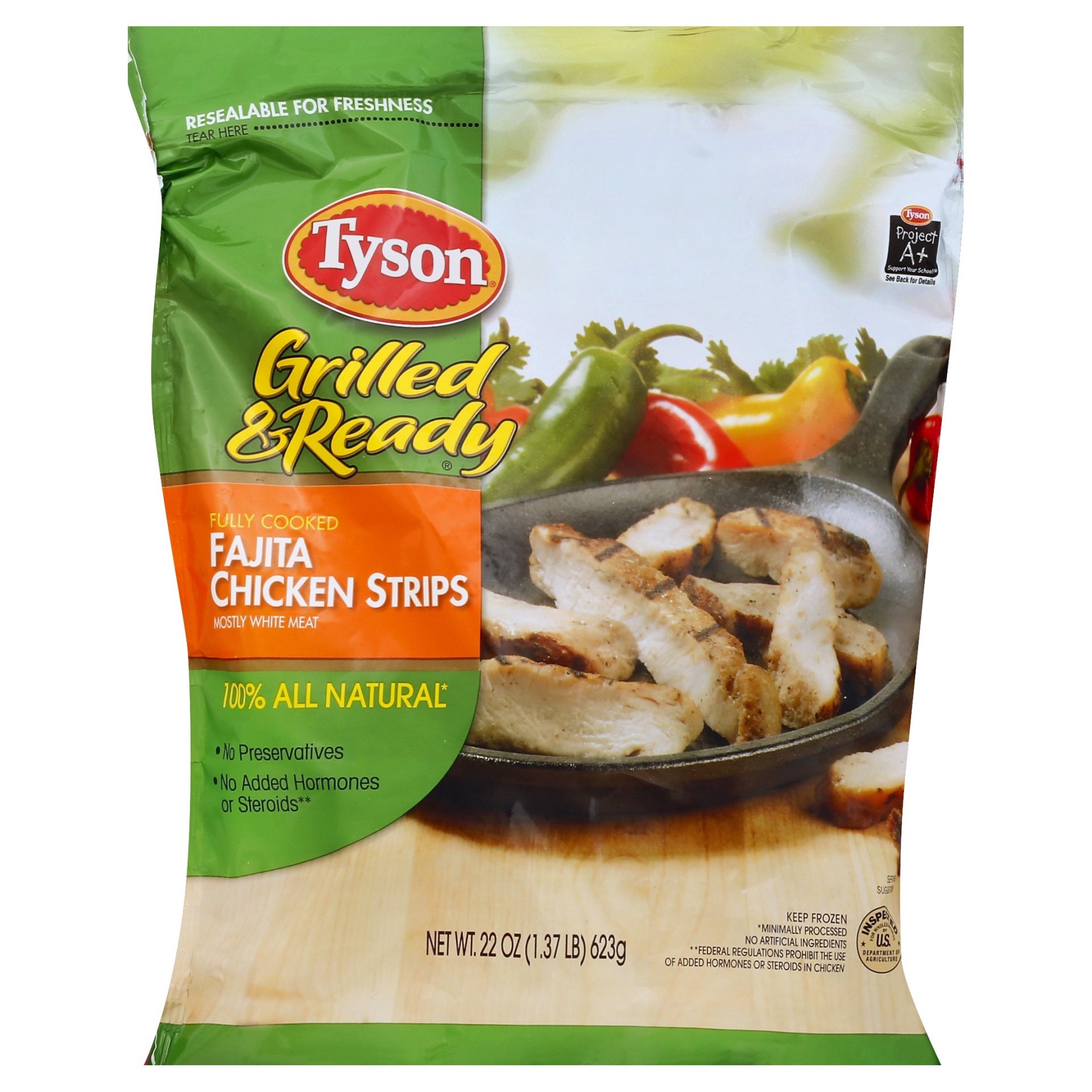 slide 1 of 7, Tyson Fajita Chicken Breast Strips, 22 oz