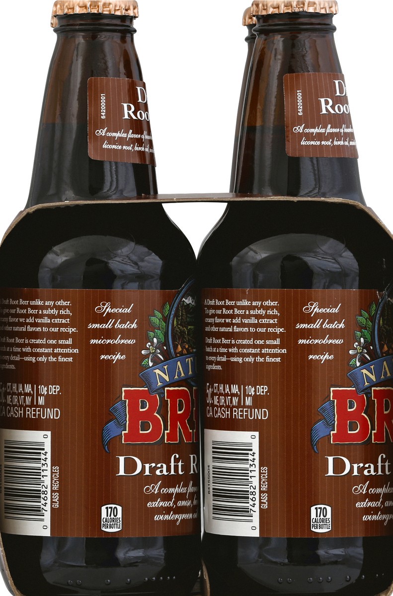 slide 3 of 6, Natural Brew Draft Root Beer, 4 ct; 12 fl oz