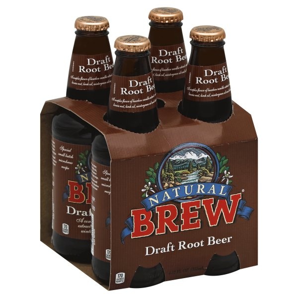 slide 1 of 6, Natural Brew Draft Root Beer, 4 ct; 12 fl oz