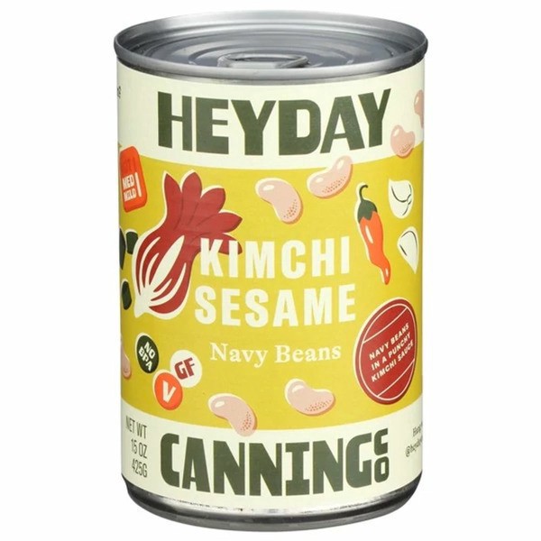 slide 1 of 1, Heyday Canning Co Navy Beans, Hot, Kimchi Sesame, 15 oz