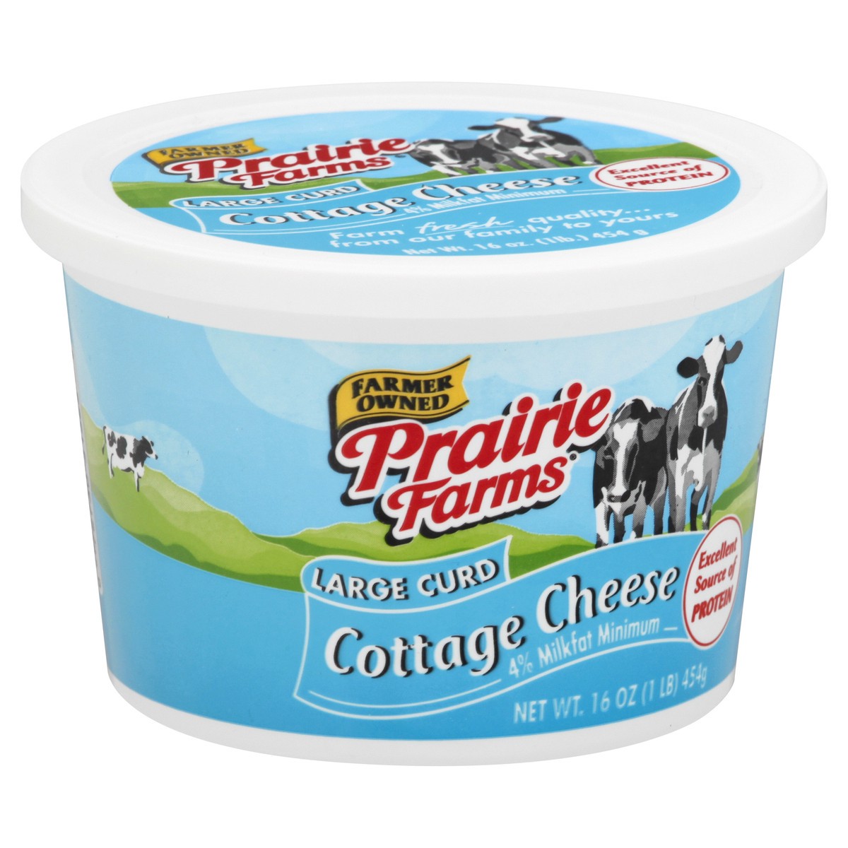 slide 2 of 12, Prairie Farms Large Curd 4% Milkfat Minimum Cottage Cheese 16 oz, 16 oz