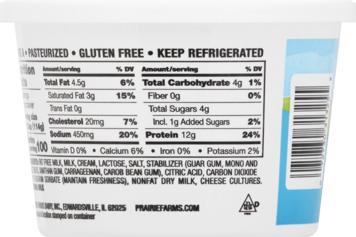 slide 3 of 12, Prairie Farms Large Curd 4% Milkfat Minimum Cottage Cheese 16 oz, 16 oz