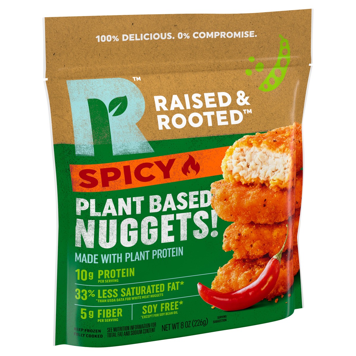 slide 4 of 5, Raised & Rooted™ Plant Based Spicy Nuggets, 8 oz (Frozen), 226.80 g