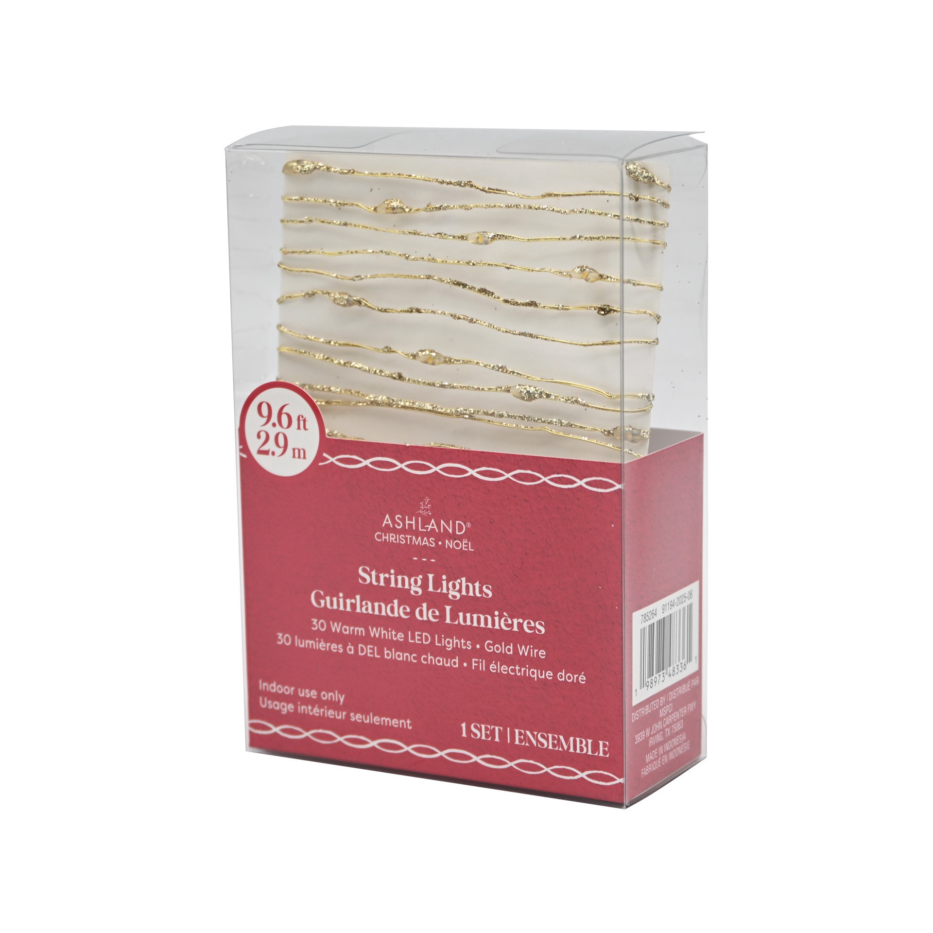 slide 2 of 3, 30ct. Warm White Led Bead String Lights On Gold Glitter Wire By Ashland, 30 ct