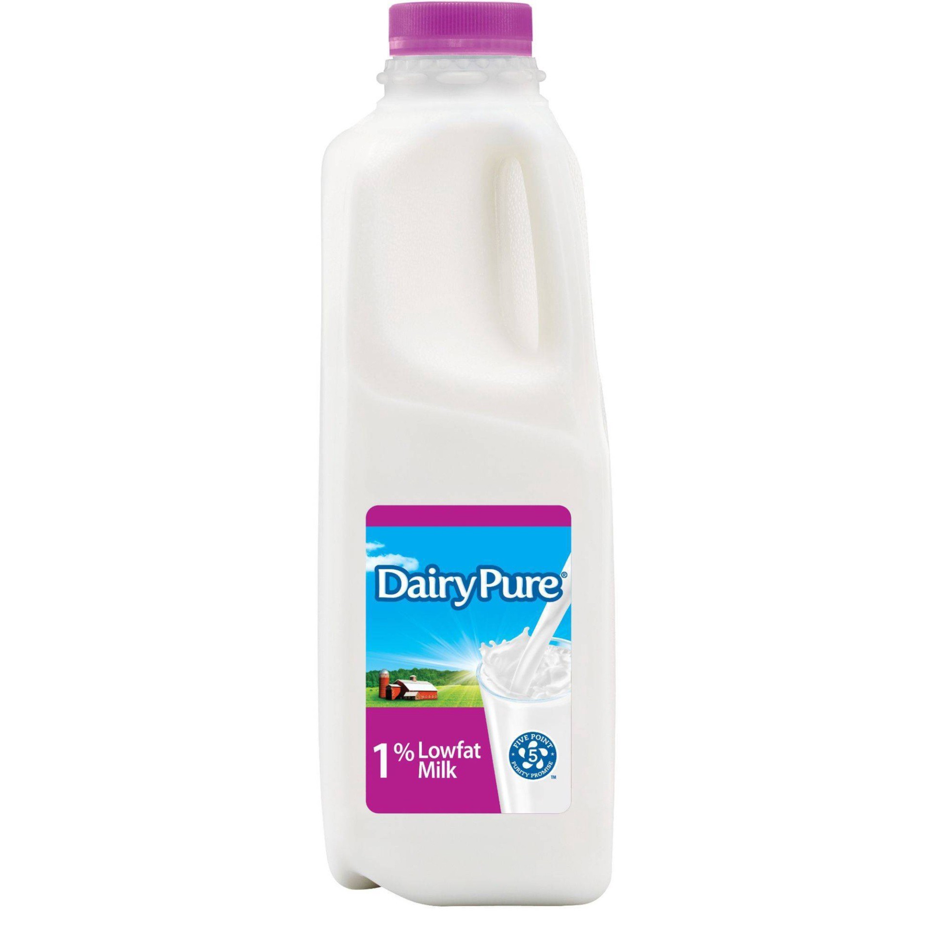 slide 1 of 2, Dairy Pure 1% Lowfat Milk Paper Carton, 1 qt