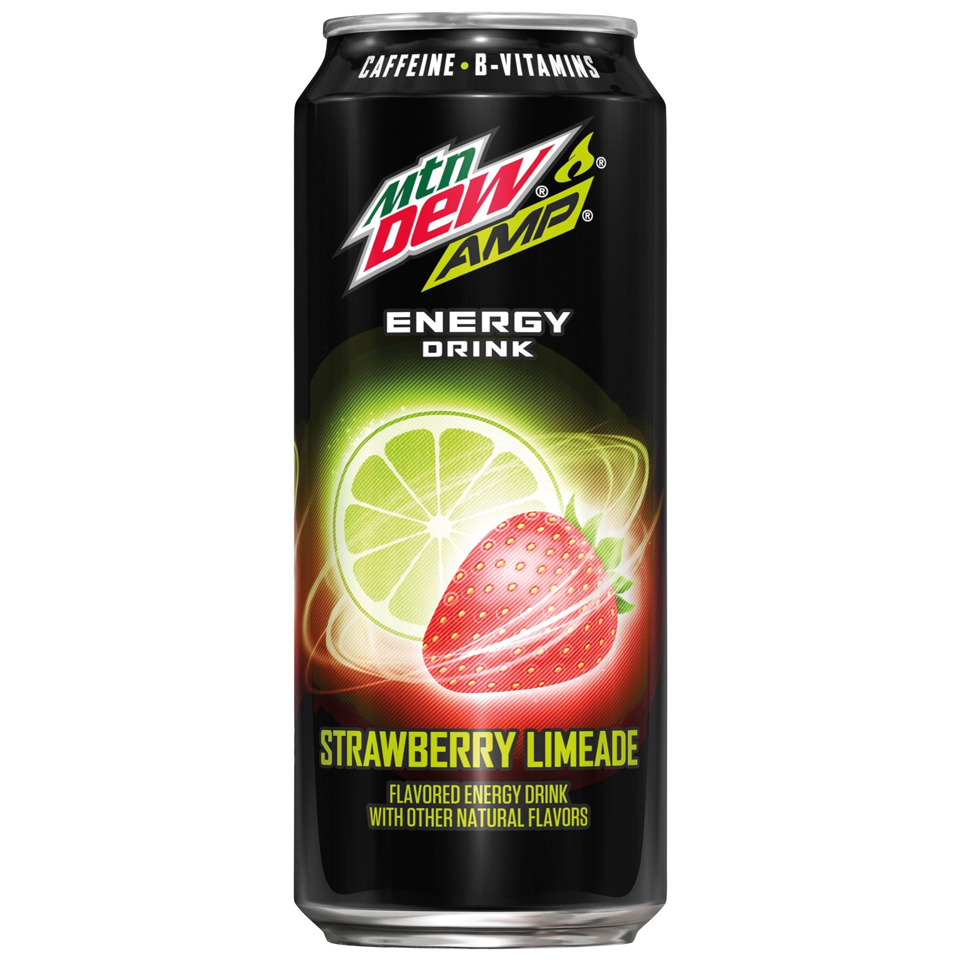 slide 1 of 6, AMP Strawberry Limeade, 16 fl oz