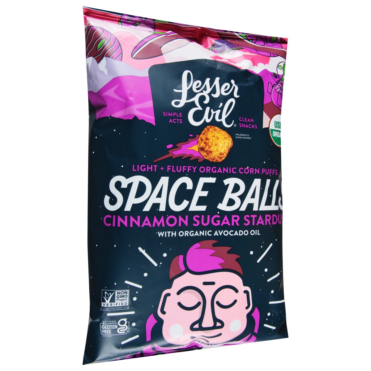 slide 3 of 11, LesserEvil Cinnamon Sugar Stardust Space Balls with Organic Avocado Oil 5 oz, 5 oz