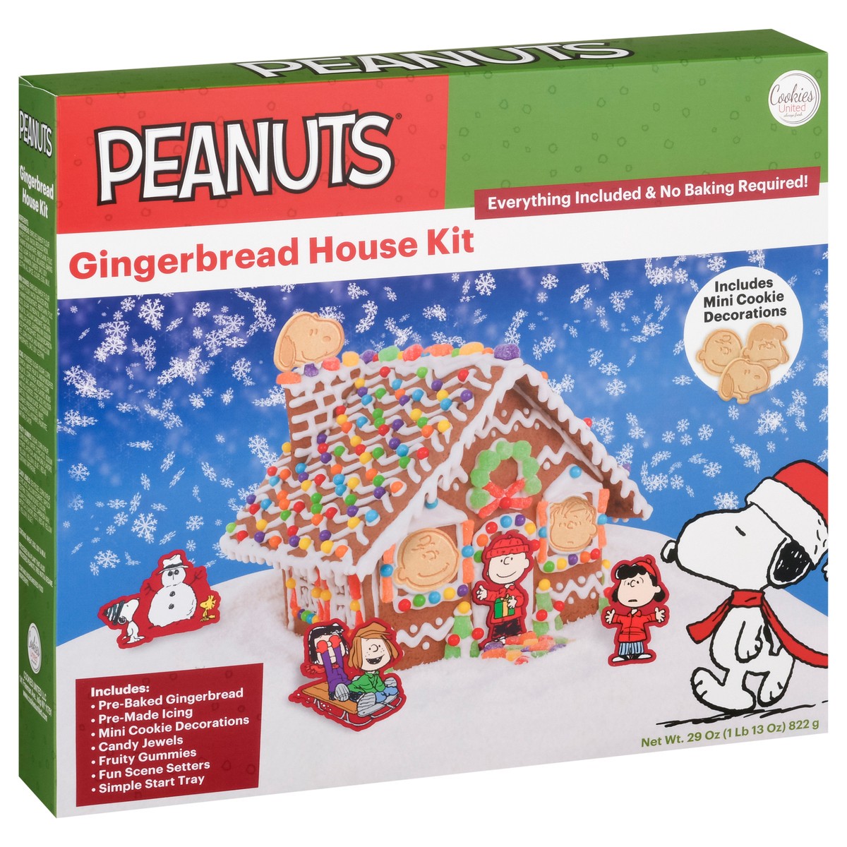 slide 8 of 9, Cookies United Peanuts Gingerbread House Kit, 45 ct