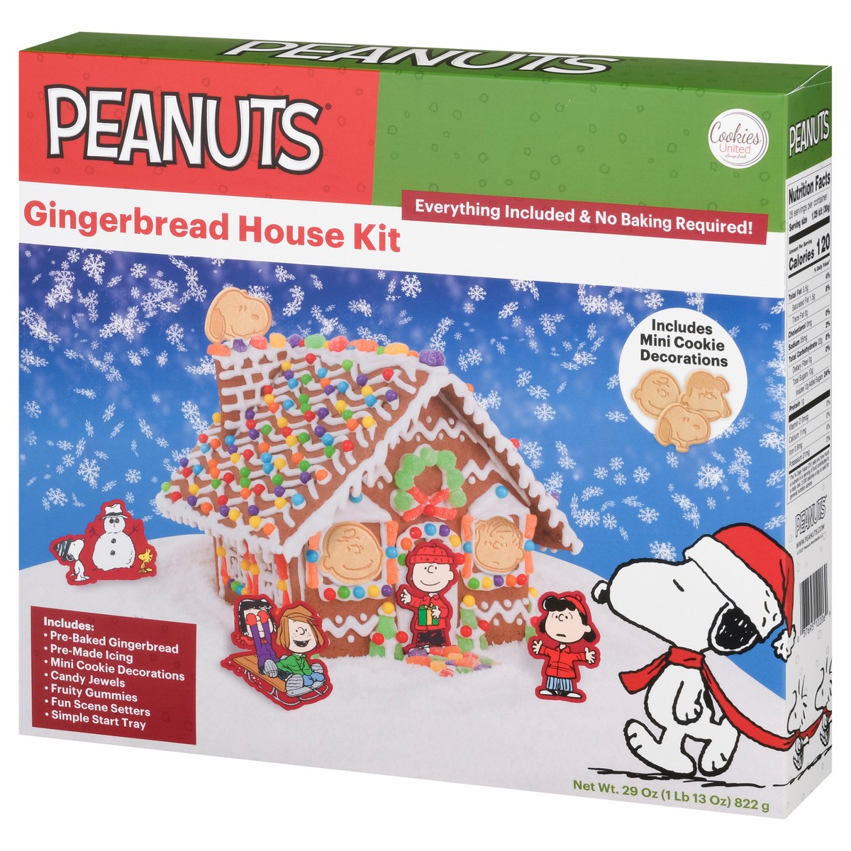 slide 9 of 9, Cookies United Peanuts Gingerbread House Kit, 45 ct