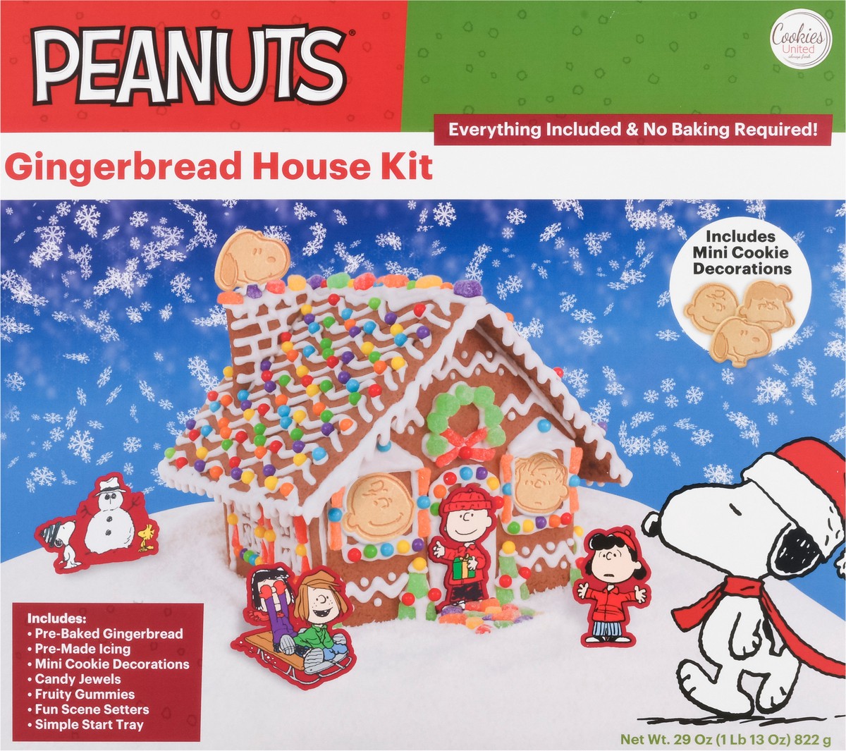 slide 3 of 9, Cookies United Peanuts Gingerbread House Kit, 45 ct