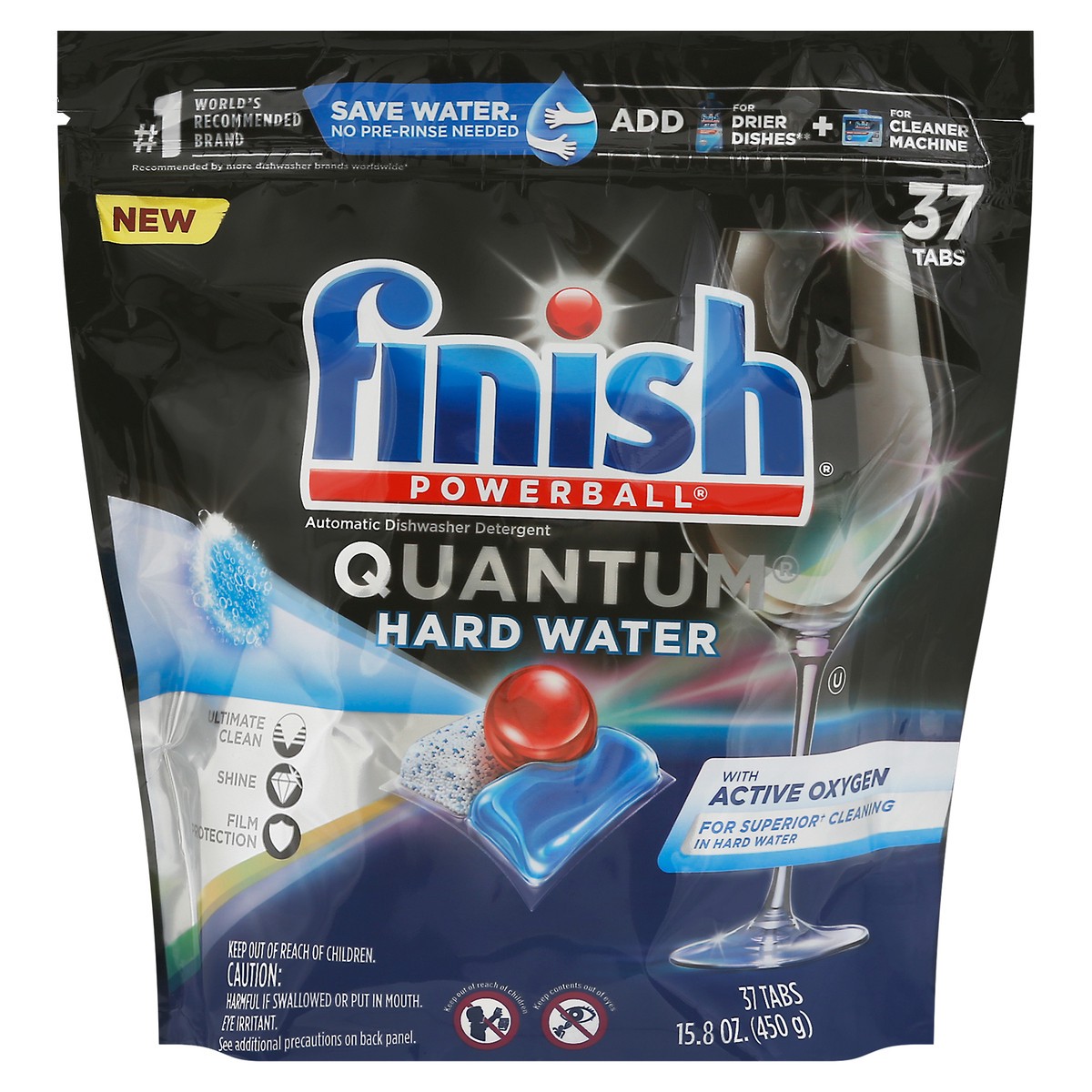 slide 1 of 9, FINISH QUANTUM™ HARD WATER - 4/37 ct., 37 ct