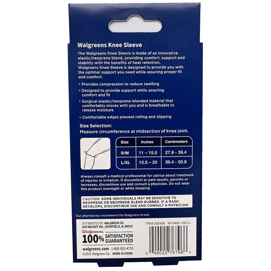 slide 2 of 3, Walgreens Small/Medium Knee Compression Sleeve, 1 ct
