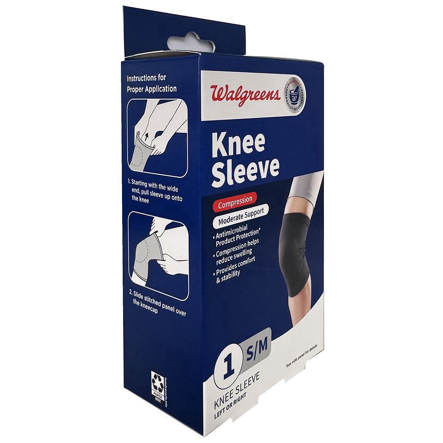 slide 3 of 3, Walgreens Small/Medium Knee Compression Sleeve, 1 ct