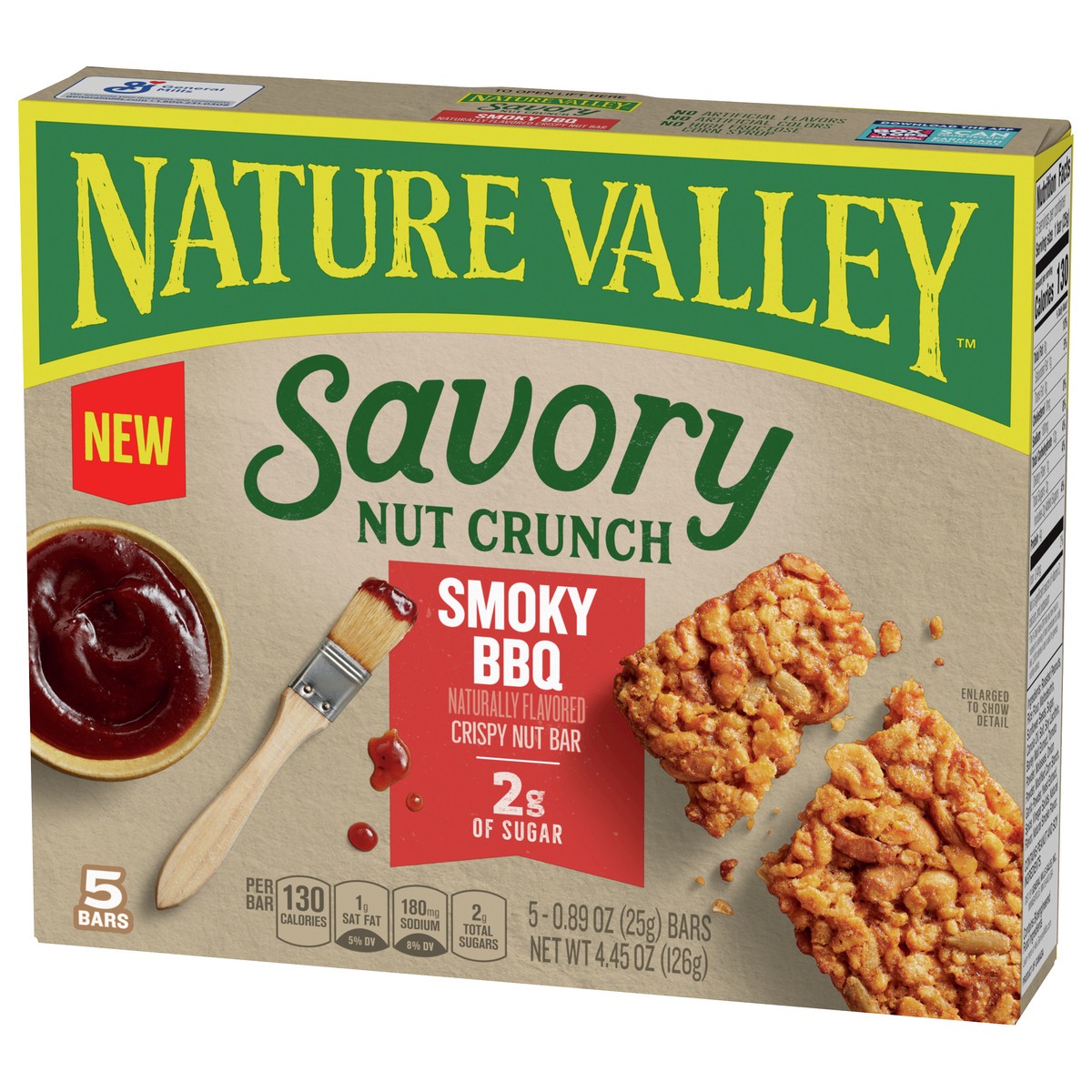 slide 3 of 9, Nature Valley Savory Nut Crunch BBQ, 5 Count, 5 ct