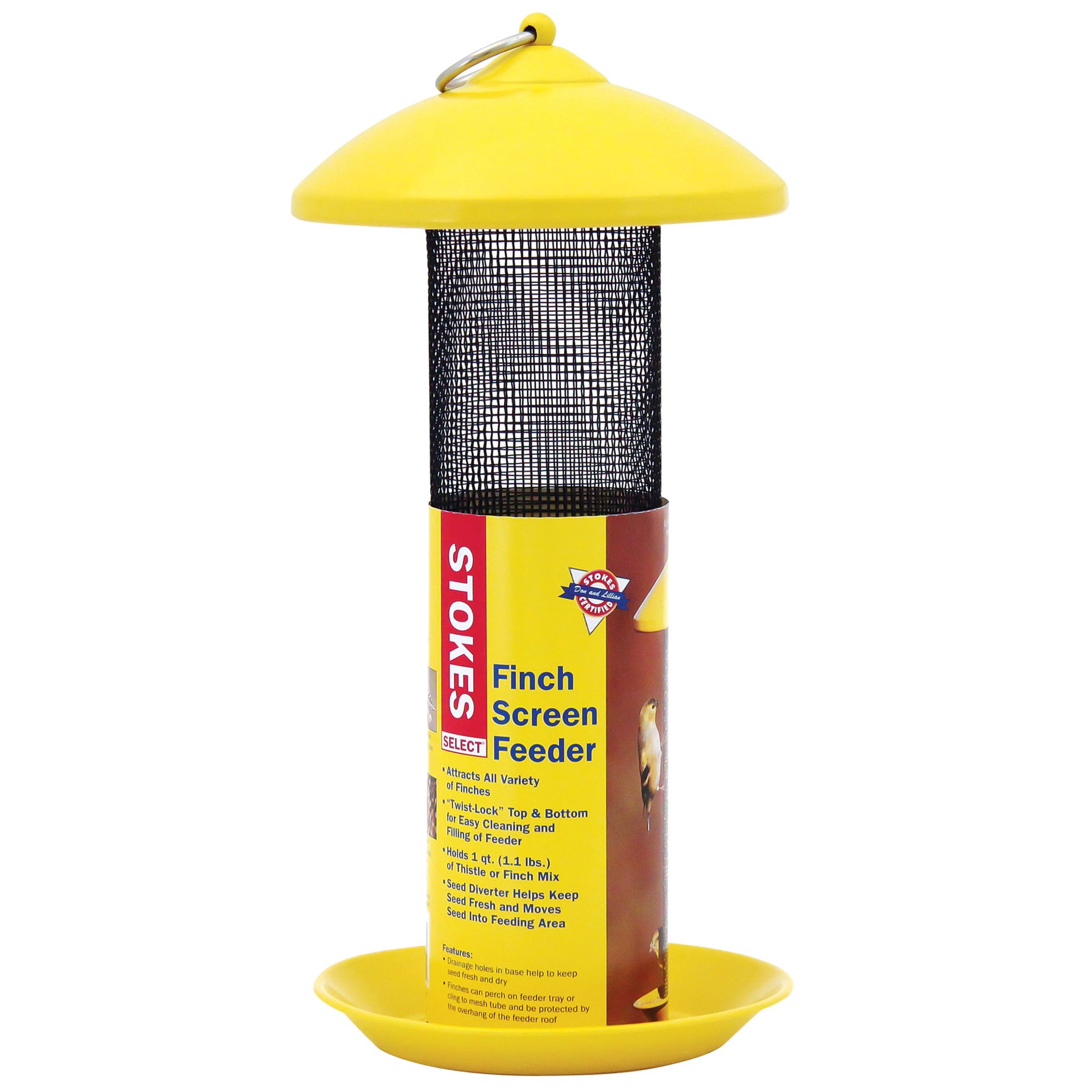 slide 1 of 1, Stokes Select Finch Screen Feeder - Yellow, 1 ct