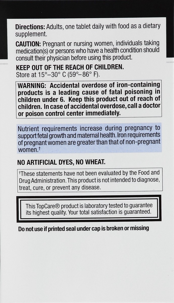 slide 3 of 6, TopCare Multi Prenatal Vitamin, 100 ct