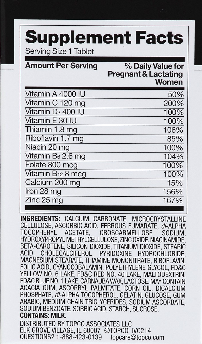 slide 6 of 6, TopCare Multi Prenatal Vitamin, 100 ct