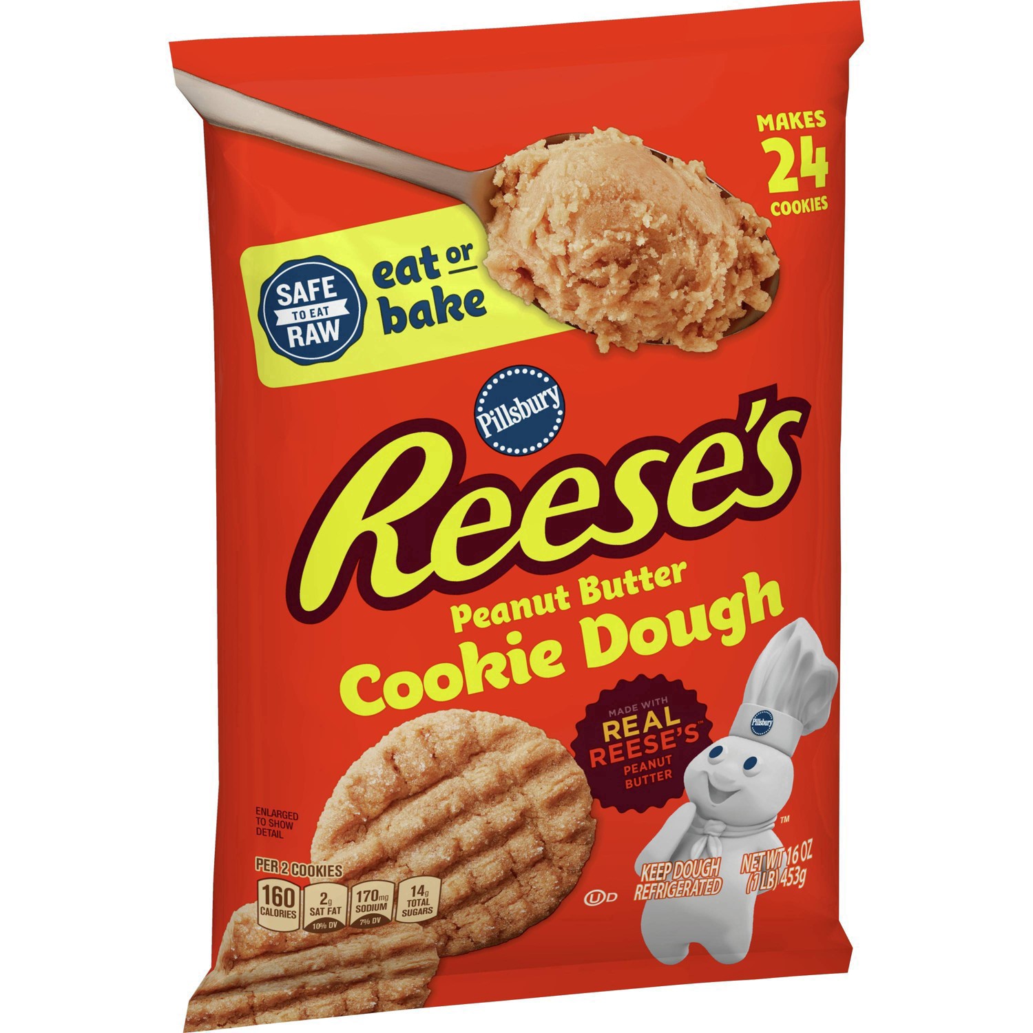 slide 31 of 83, Pillsbury Ready-to-Bake Reese's Peanut Butter Cookie Dough - 16oz/24ct, 24 ct; 16 oz