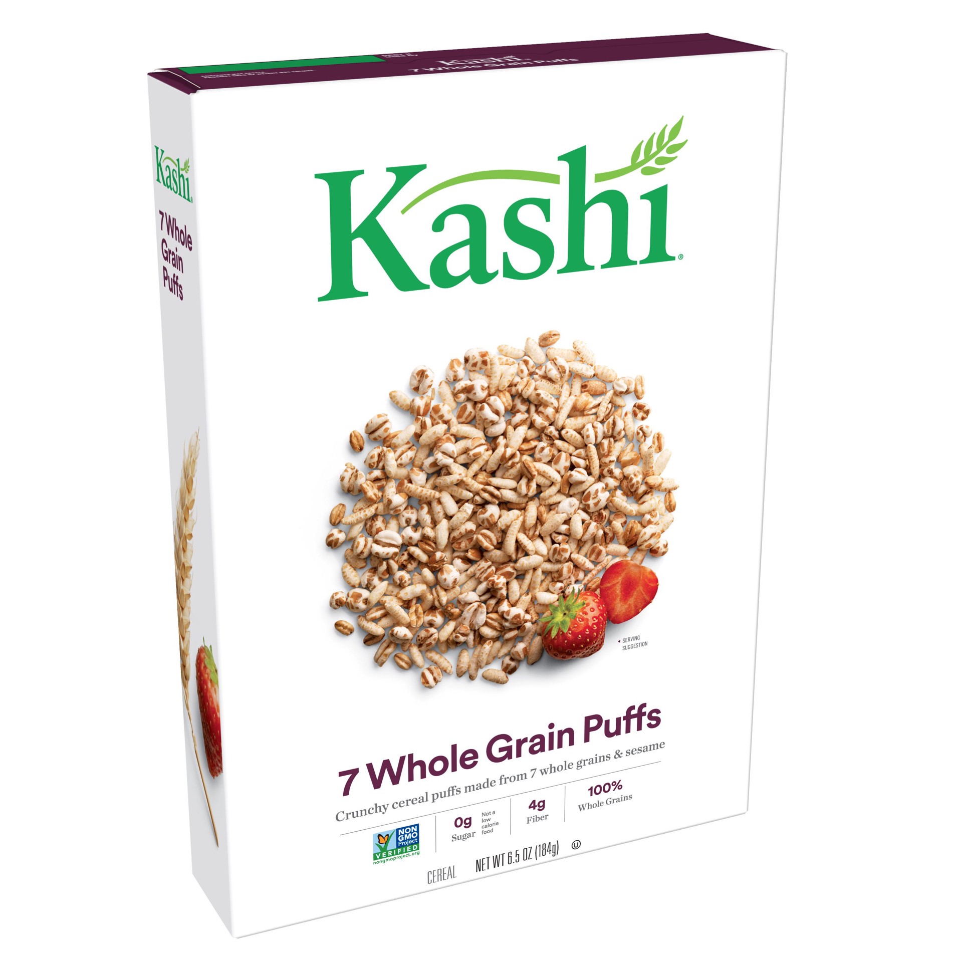 slide 1 of 3, Kashi Breakfast Cereal, Vegan Protein, Fiber Cereal, 6.5 oz