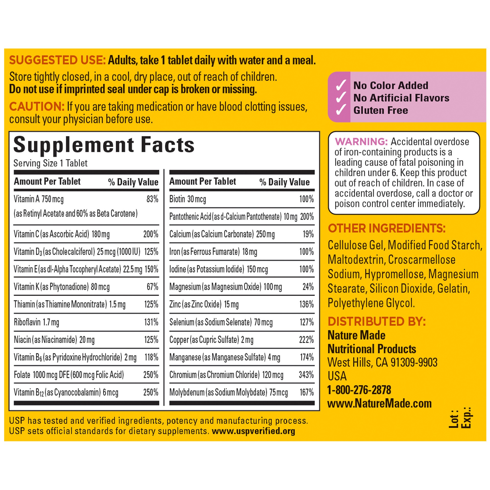 slide 4 of 8, Nature Made Multivitamin For Her, Womens Multivitamin for Daily Nutritional Support, Multivitamin for Women, 90 Tablets, 90 Day Supply, 90 ct