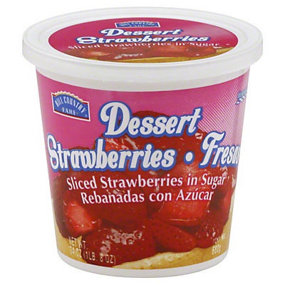 slide 1 of 1, Hill Country Fare Dessert Sliced Strawberries in Sugar, 23.2 oz