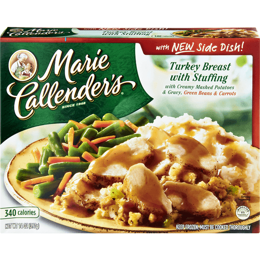 slide 12 of 18, Marie Callender's Frozen Dinner, Roasted Turkey Breast & Stuffing, 14 Ounce, 14 oz