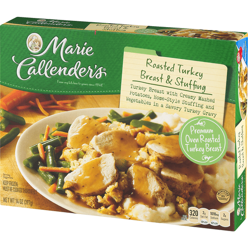 slide 16 of 18, Marie Callender's Frozen Dinner, Roasted Turkey Breast & Stuffing, 14 Ounce, 14 oz