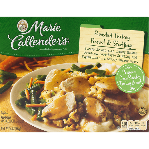 slide 8 of 18, Marie Callender's Frozen Dinner, Roasted Turkey Breast & Stuffing, 14 Ounce, 14 oz