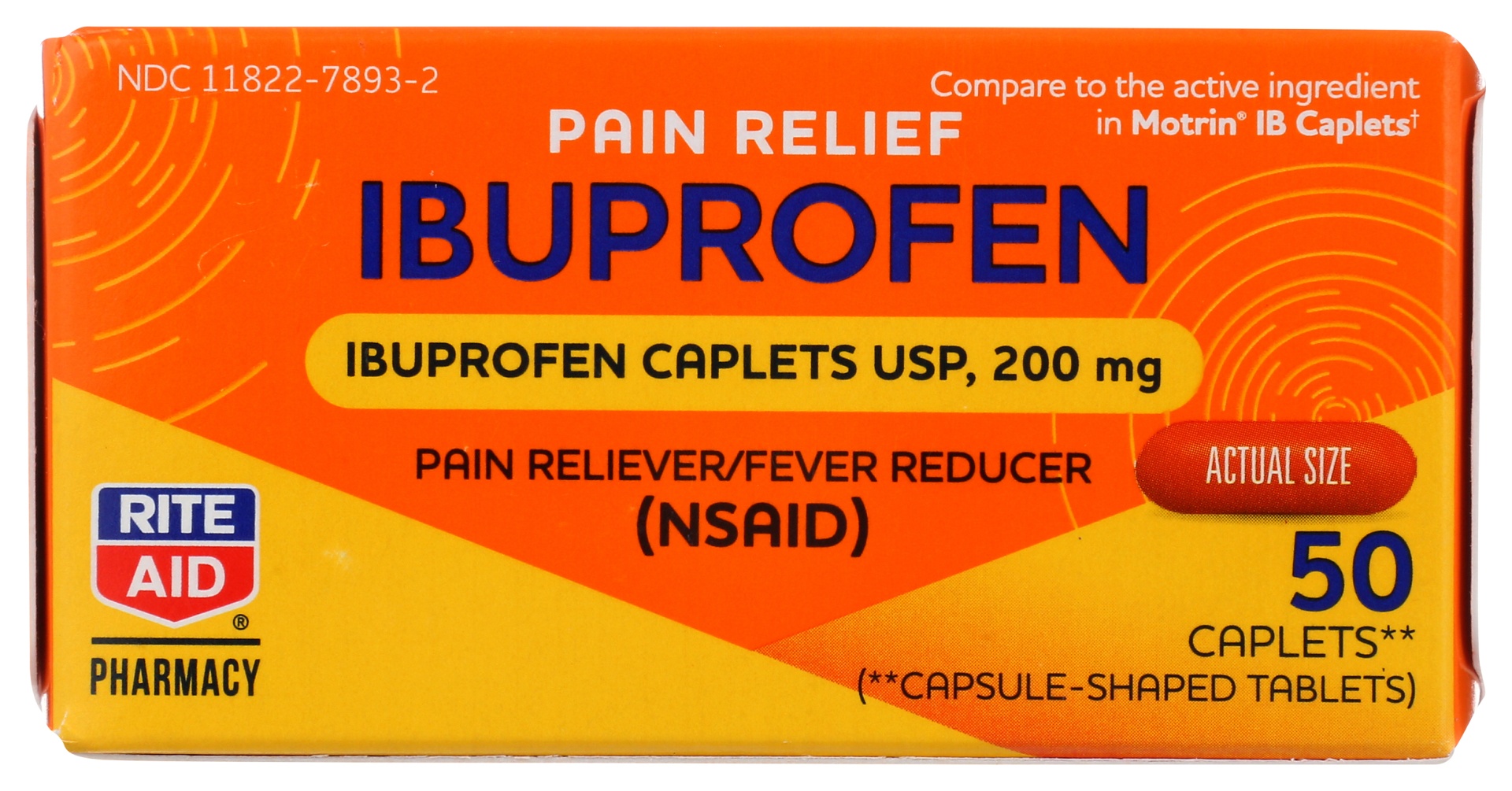 slide 1 of 2, Rite Aid Ibuprofen Caplets, 200mg, 50 ct