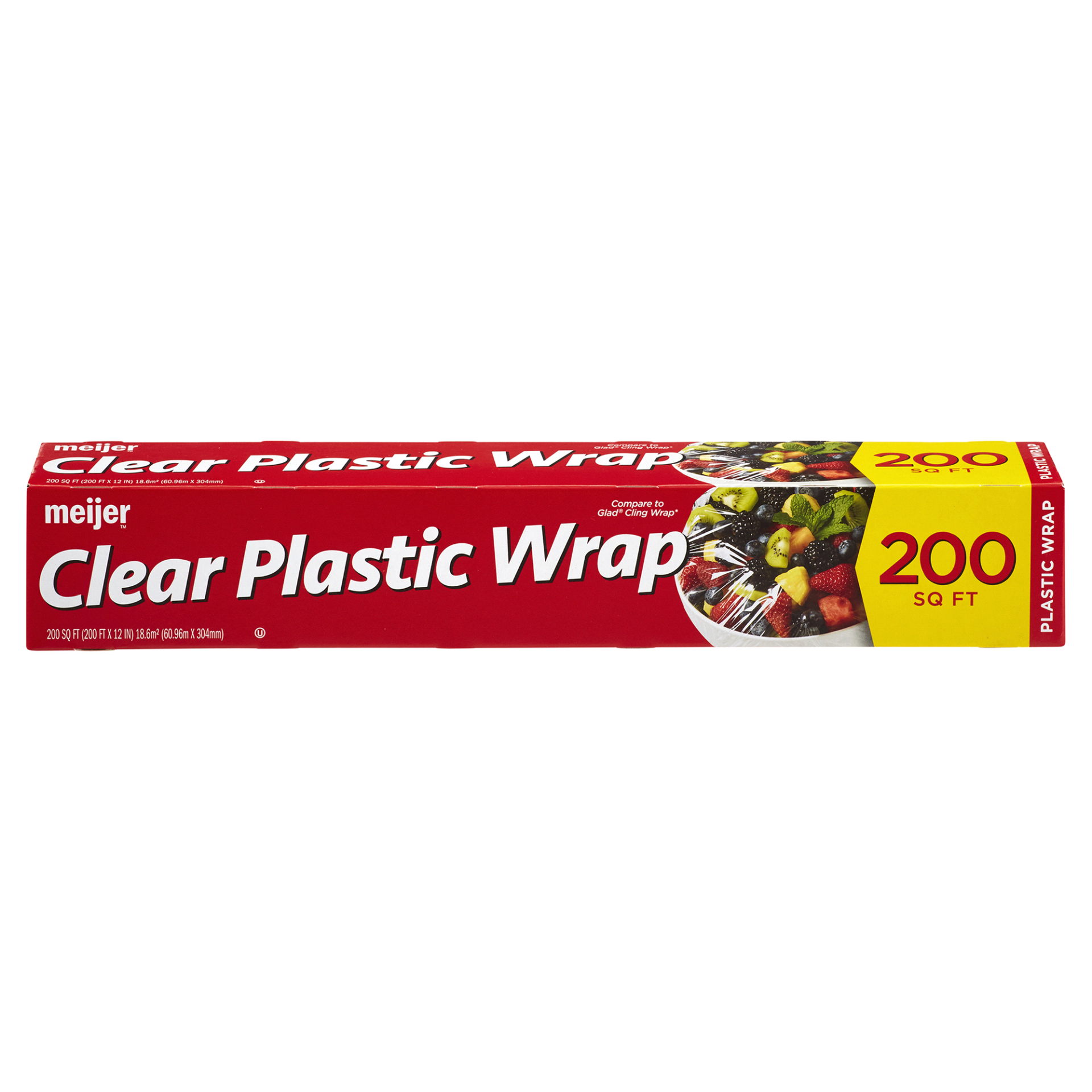 slide 1 of 9, Meijer Clear Plastic Wrap, 200 ft