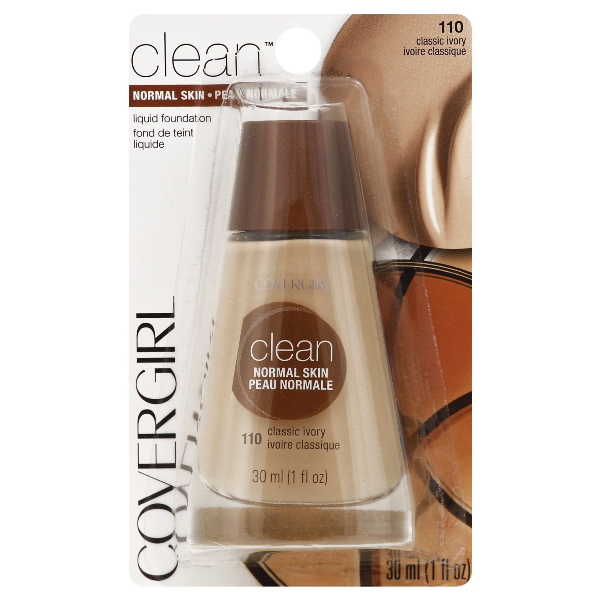 slide 1 of 1, Covergirl Clean Normal Skin Liquid Foundation - Classic Ivory 110, 1 fl oz