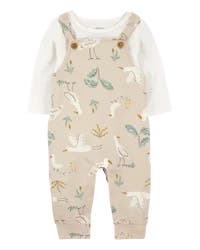 Carter's Baby 2-Piece Bird Print Long-Sleeve Tee & Overall Set Multi 12M