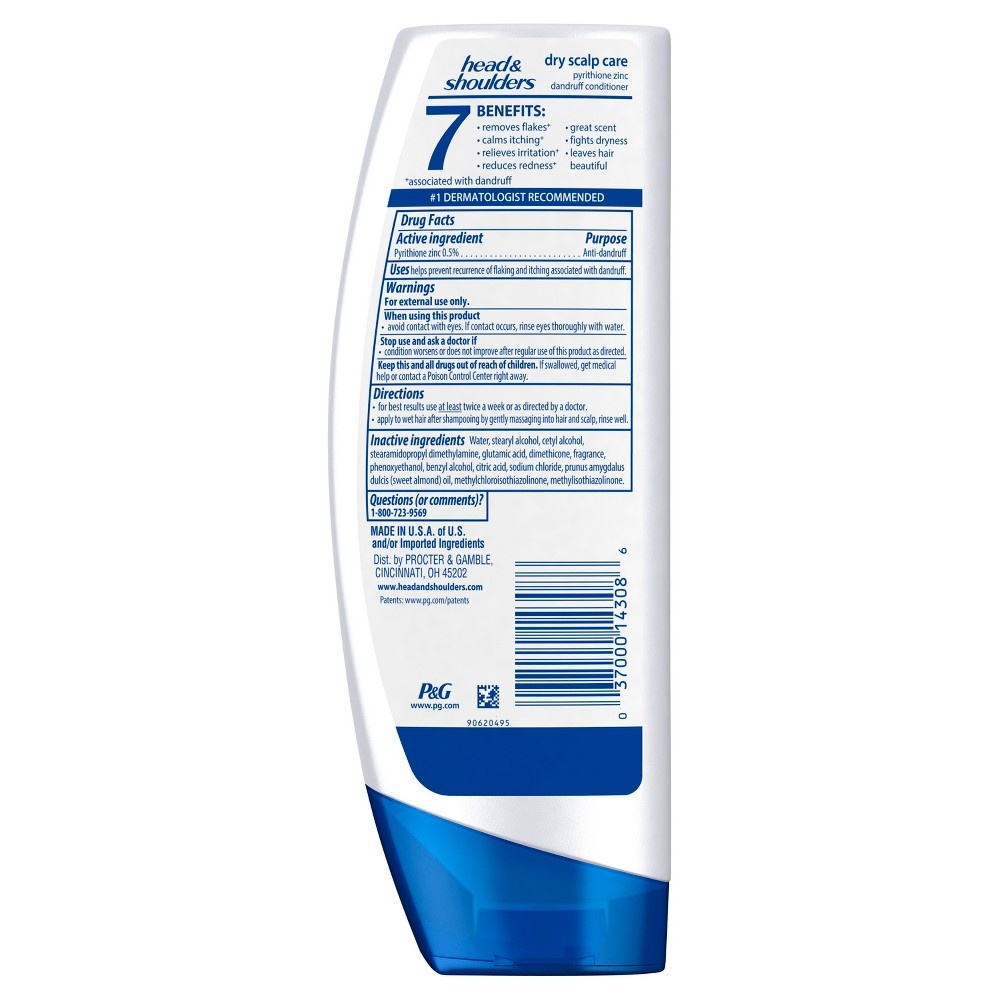 slide 4 of 4, Head & Shoulders Dry Scalp Care With Almond Oil Dandruff Conditioner, 13.5 fl oz