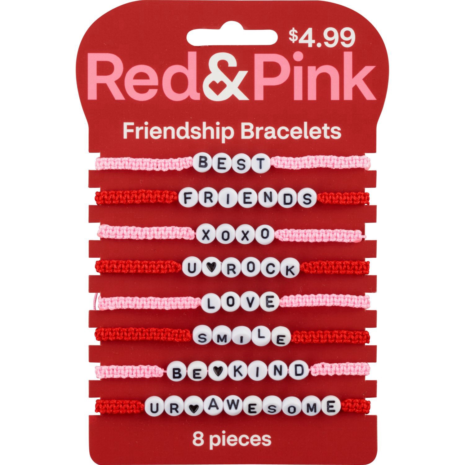 slide 1 of 1, RED AND PINK Bead Bracelets Set, 1 ct