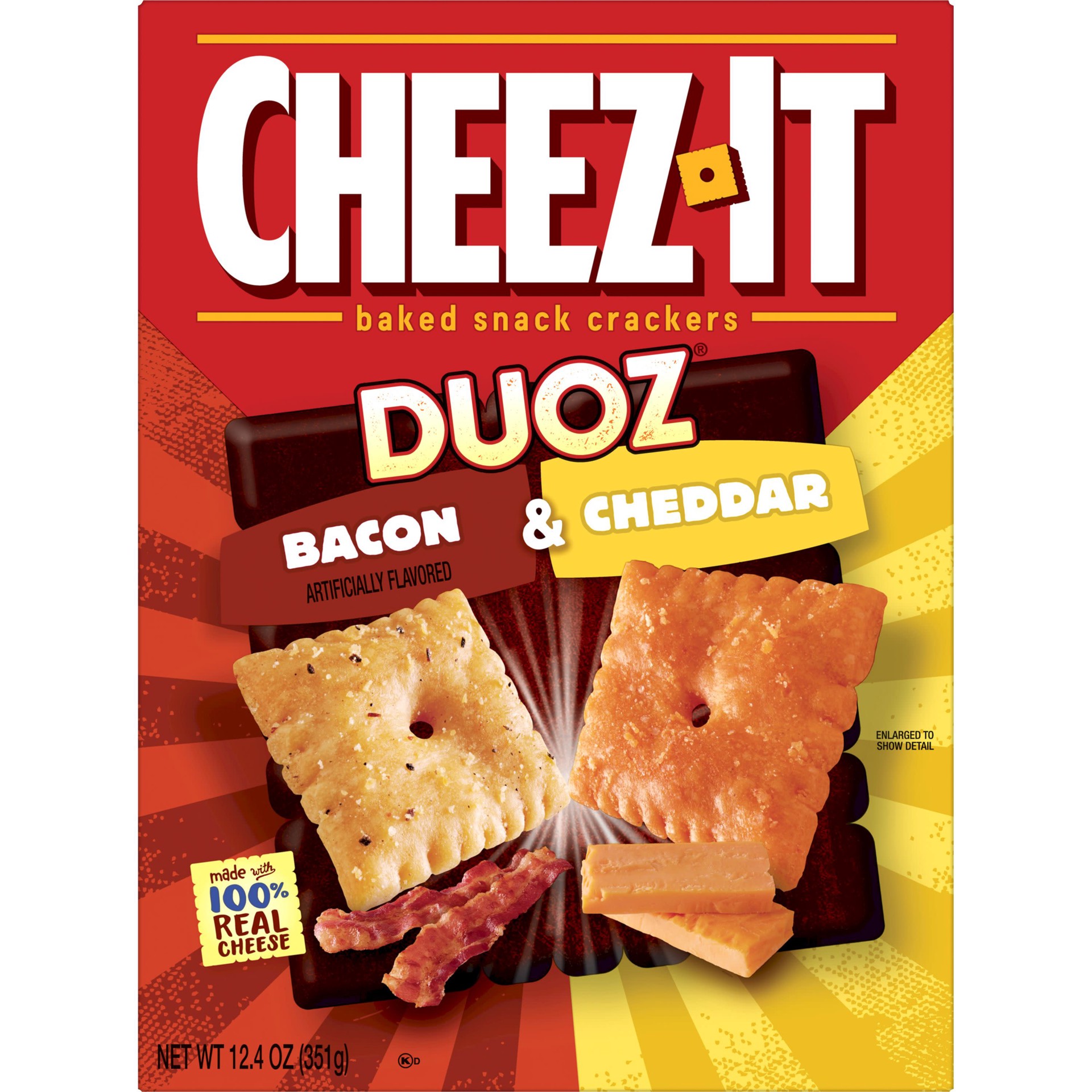 slide 1 of 2, Cheez-It DUOZ Crackers, Bacon and Cheddar, 12.4 oz, 