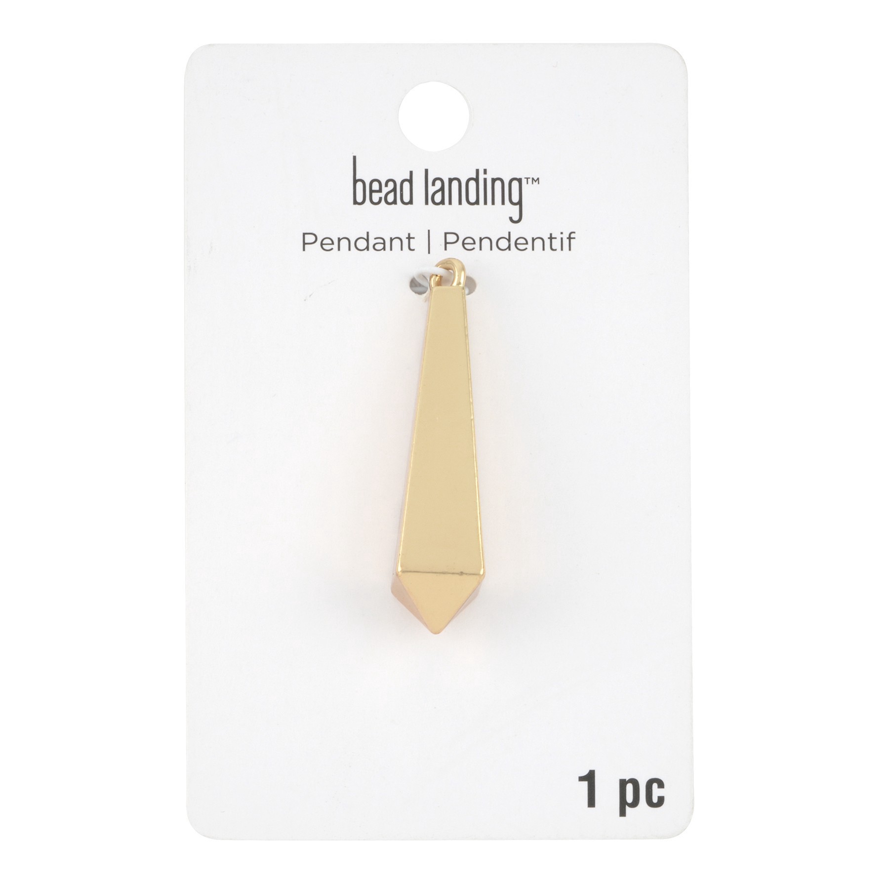 slide 3 of 3, Gold Icicle Prism Drop Pendant By Bead Landing, 10 mm length